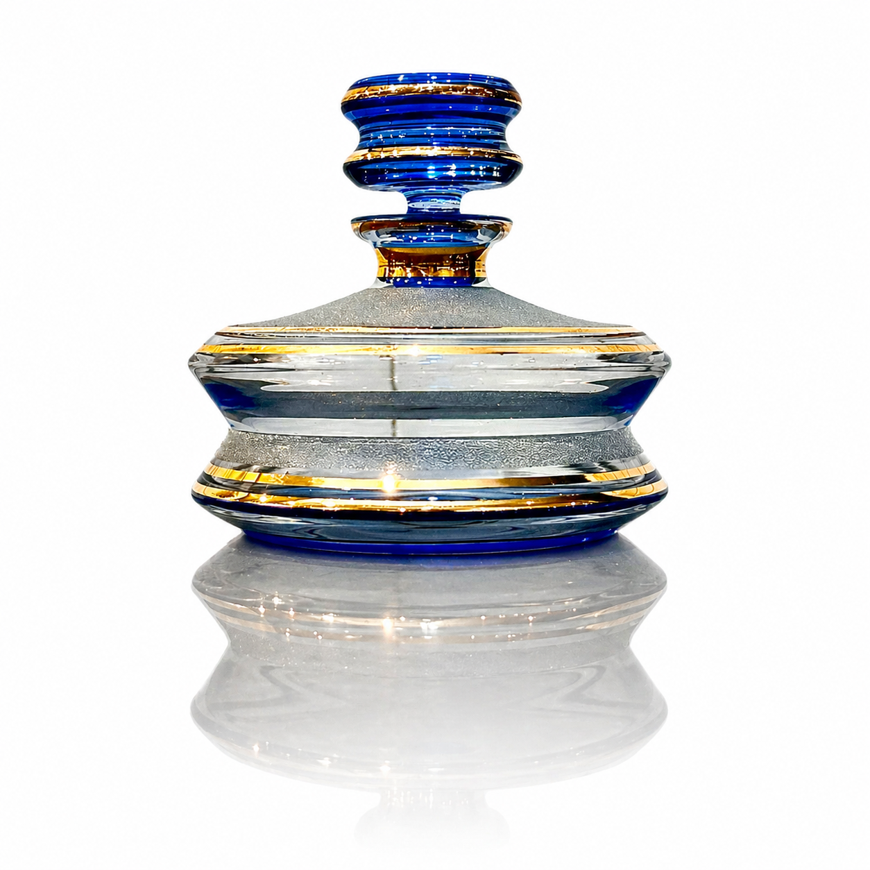 Italian Cobalt Blue Glass Vanity Decanter.png
