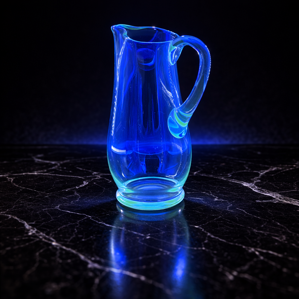 URANIUM_Aquamarine Opaline Glass Pitcher, Sculptural Applied Handle Form.png