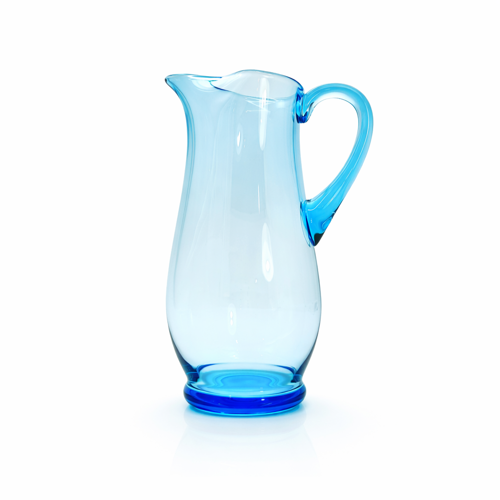 Aquamarine Opaline Glass Pitcher, Sculptural Applied Handle Form_f.png
