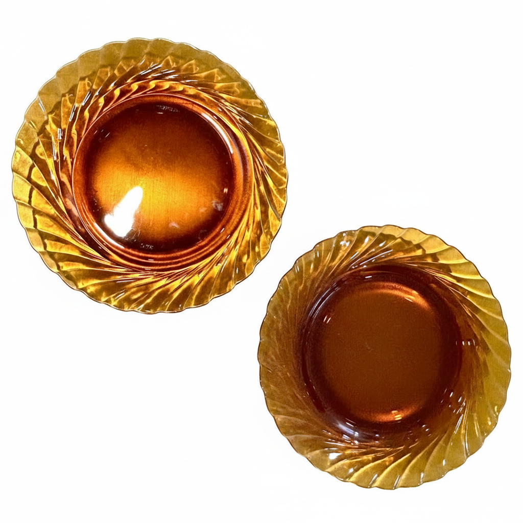 Glass Amber Swirl Dinner Plate 9.5" c.1960s