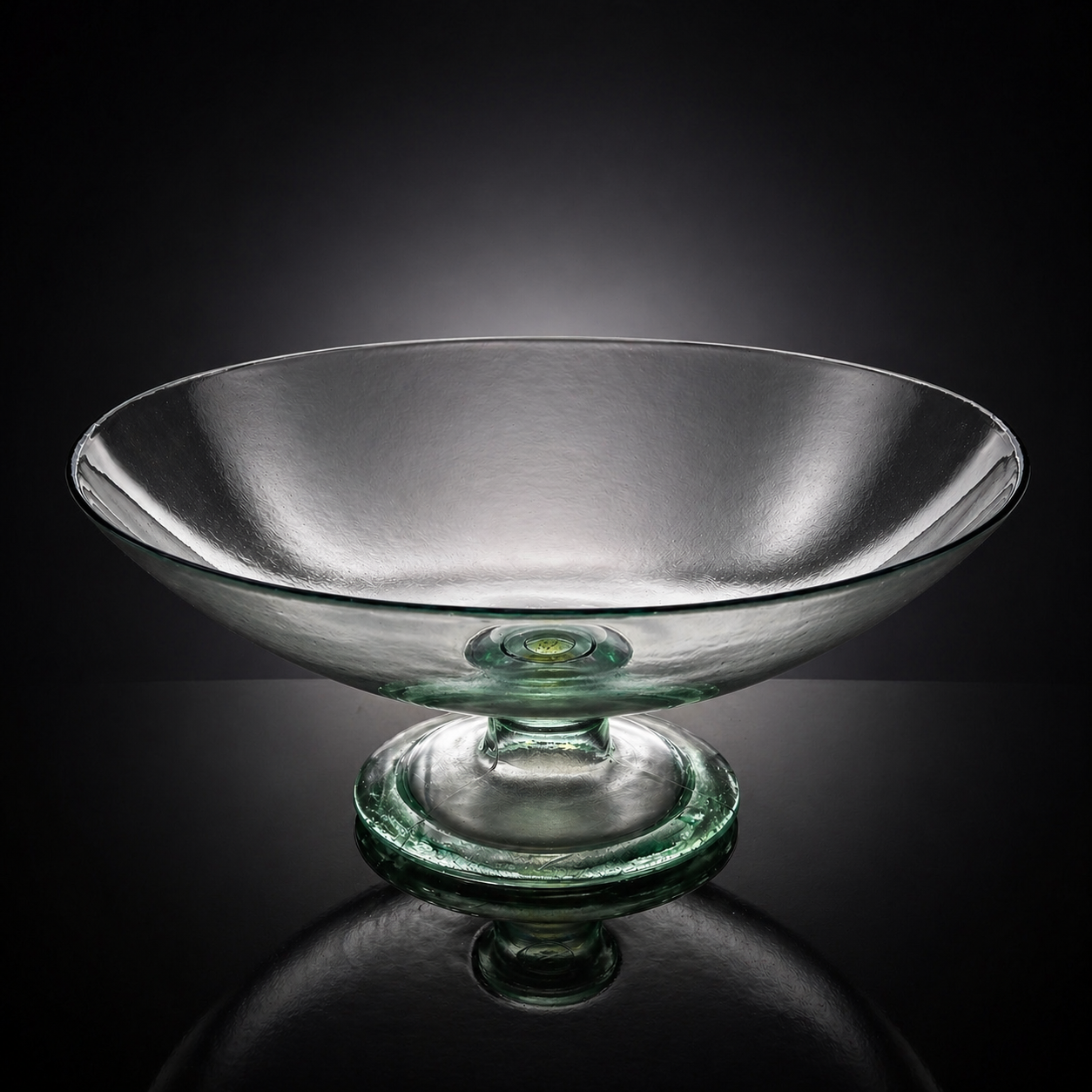 European Hand-Blown Glass Centerpiece Bowl, Monumental Sculptural Form