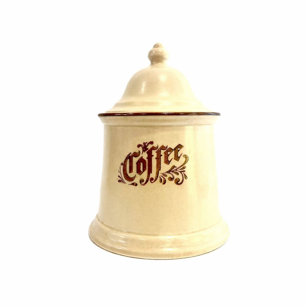 English Edwardian “Coffee” Pantry Canister with Original Lid, c.1900–1930