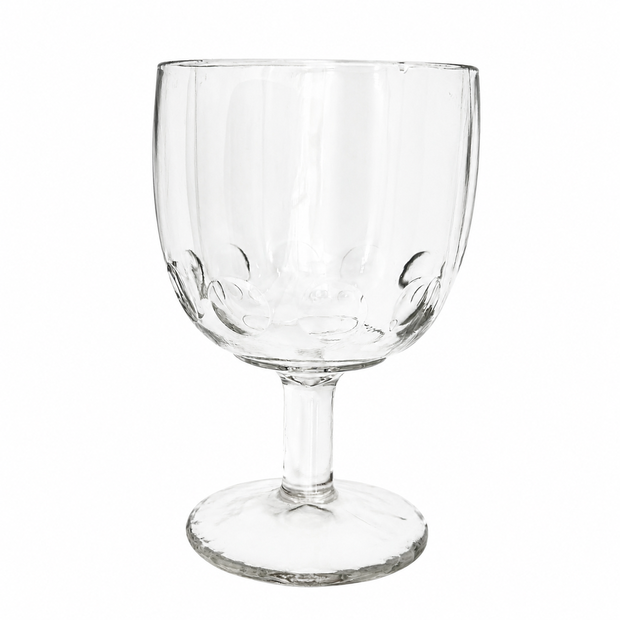 Clear Pressed Glass Goblet, Moon and Star Pattern, c. 1880