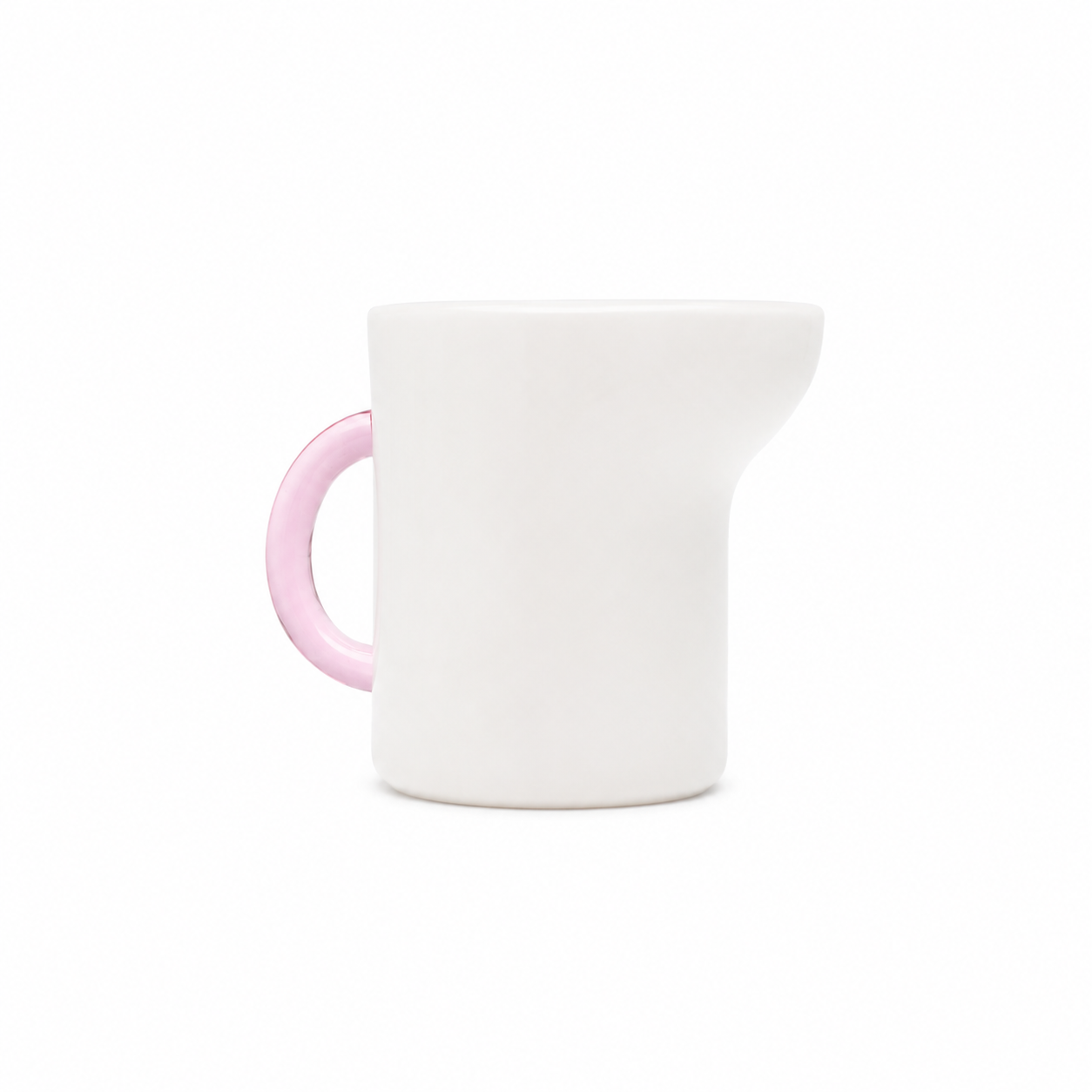 Italian Murano Opaline Glass Pitcher, Sculptural Bi-Color Form