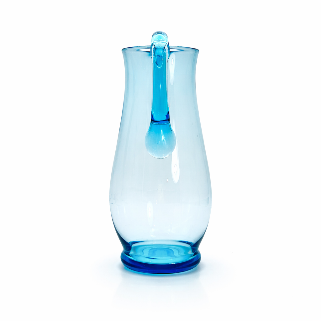 Aquamarine Opaline Glass Pitcher, Sculptural Applied Handle Form_b.png