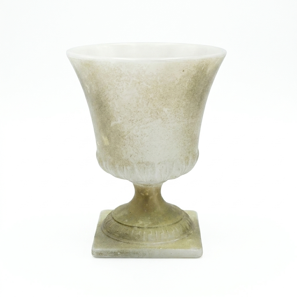 E.O. Brody MJ-43 Milk Glass Pedestal Vase Sculptural J-2519 Greek Key