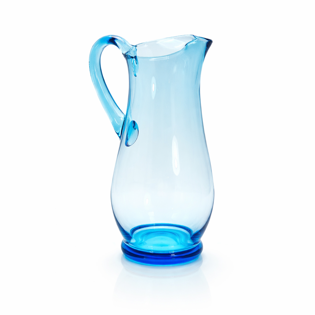 Aquamarine Opaline Glass Pitcher, Sculptural Applied Handle Form_e.png