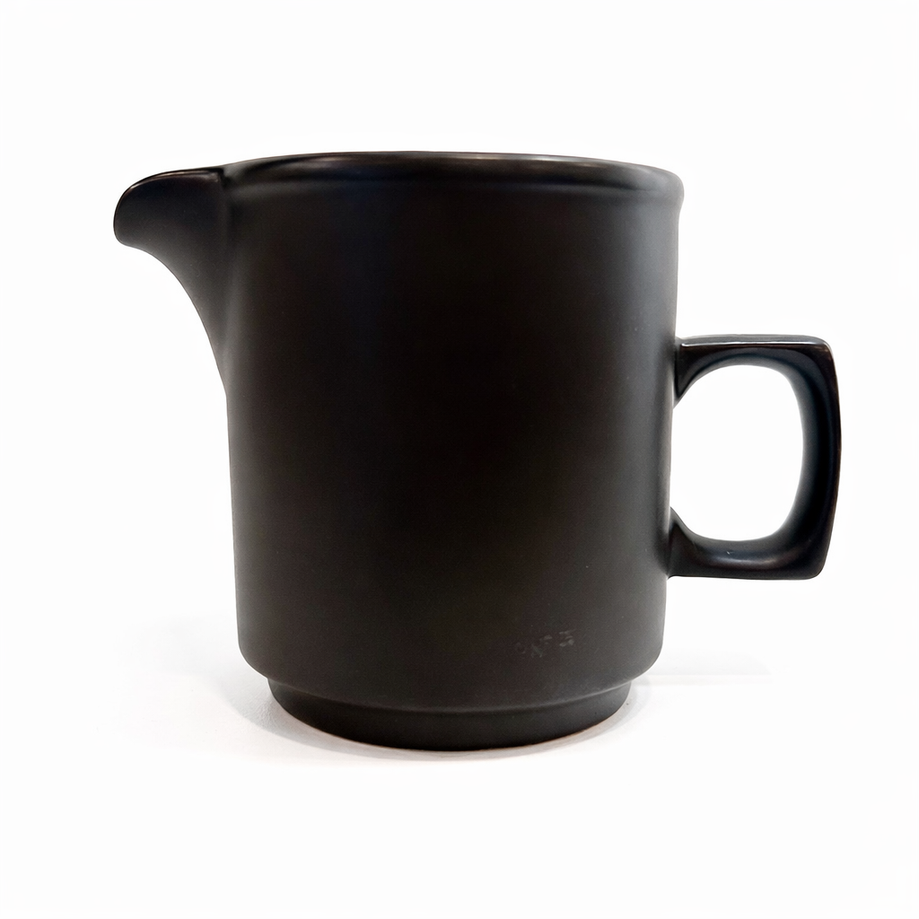 Crown Lynn Titian Matte Black Milk Jug Creamer 1970s
