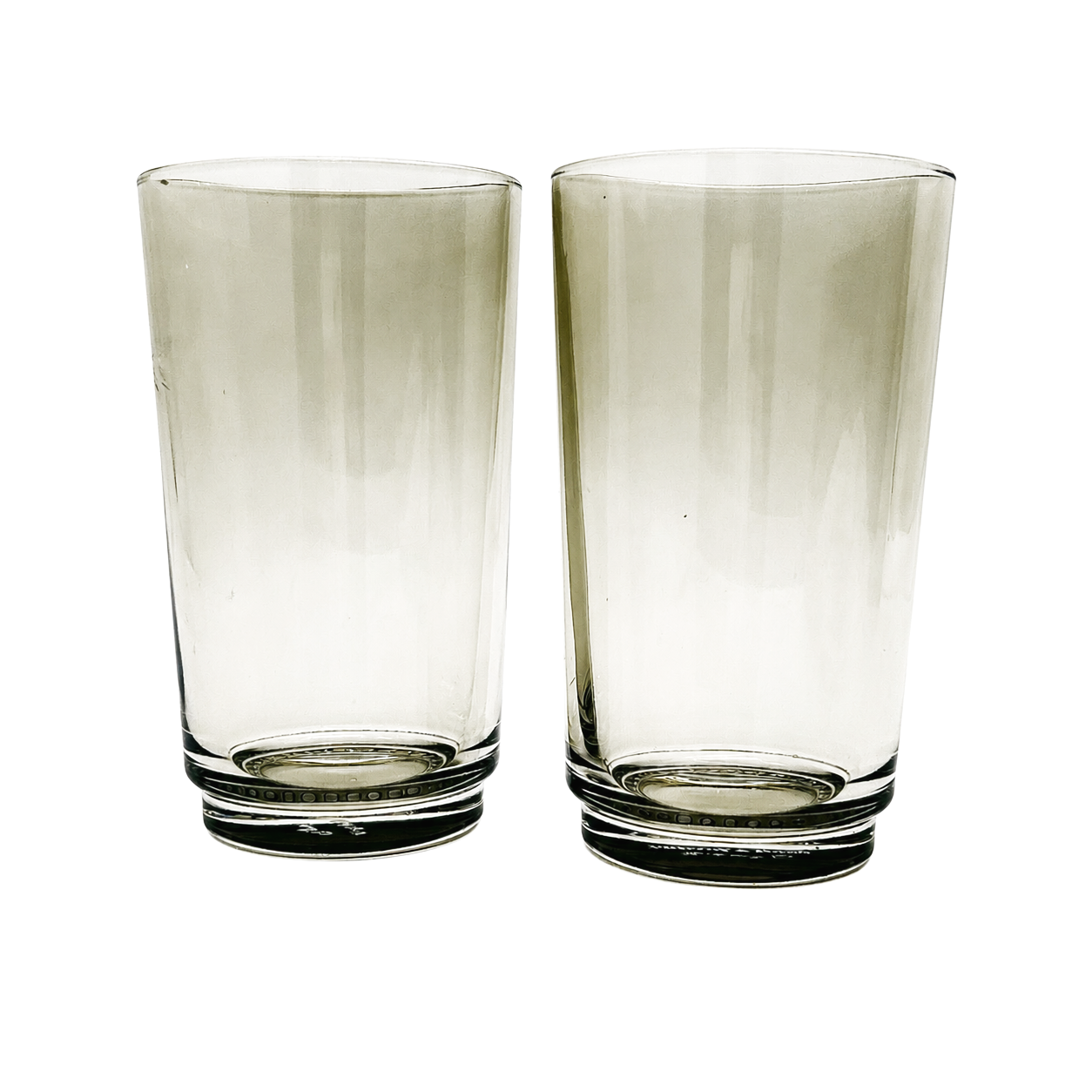 Villeroy & Boch Smoke Grey Crystal Tumblers, Minimalist Architectural Form