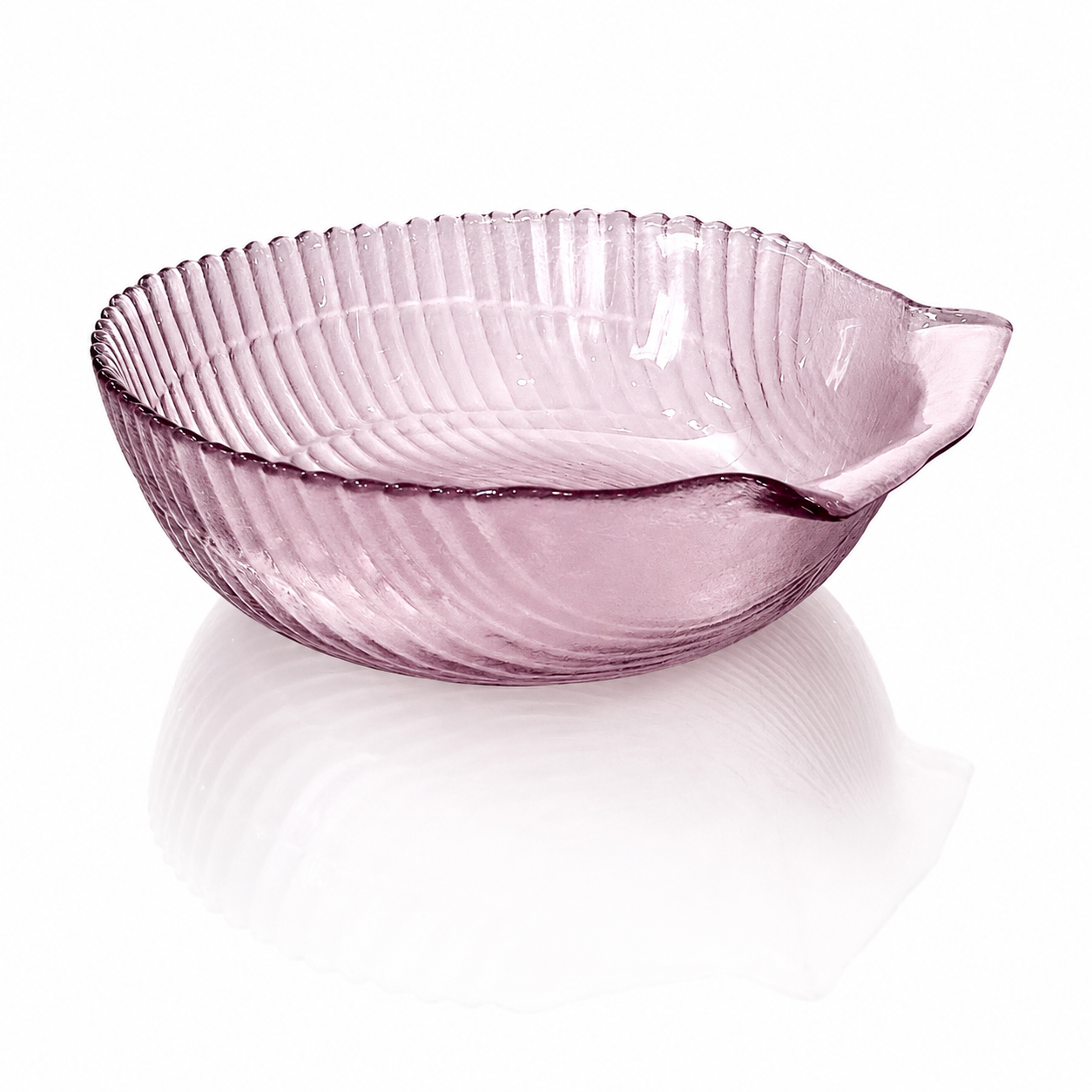 Scandinavian Deep Amethyst Art Glass Bowl, Textured Satin Ice Form