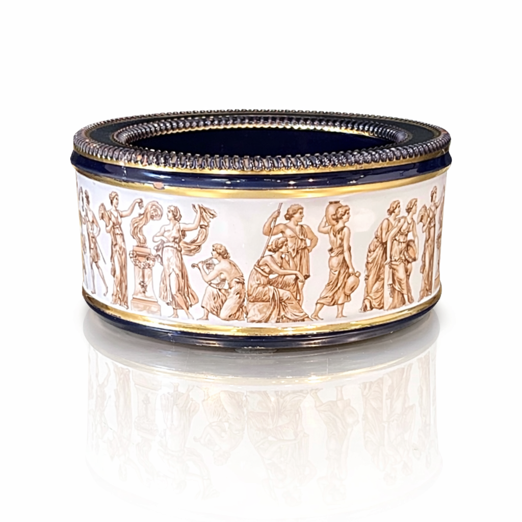 Florentine Neoclassical Majolica Cachepot, Hand-Made in Italy, Circa 1950s–1960s