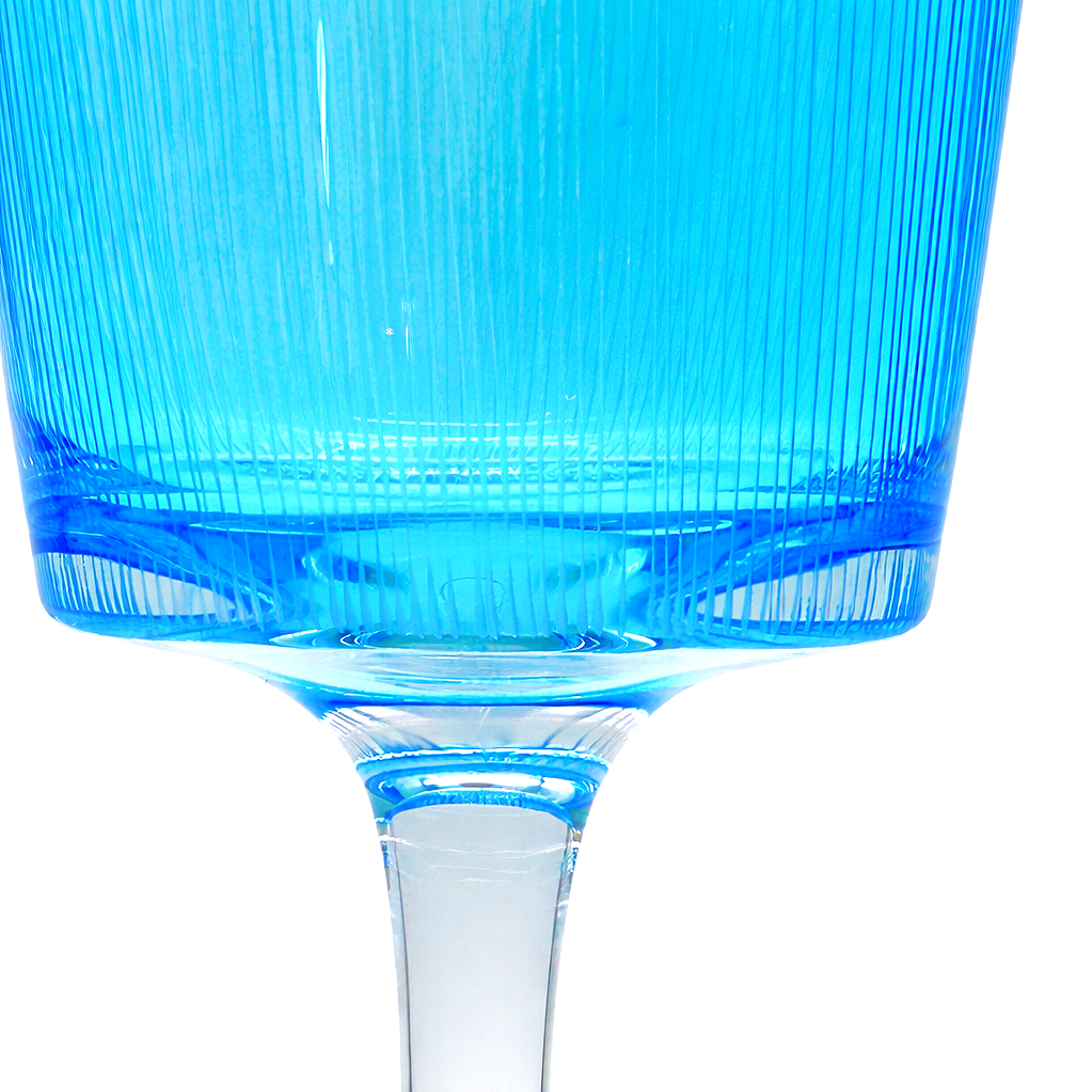 Aquamarine Glass Optic Ribbed Wine Glasses, Sculptural Stemware Set_F.png