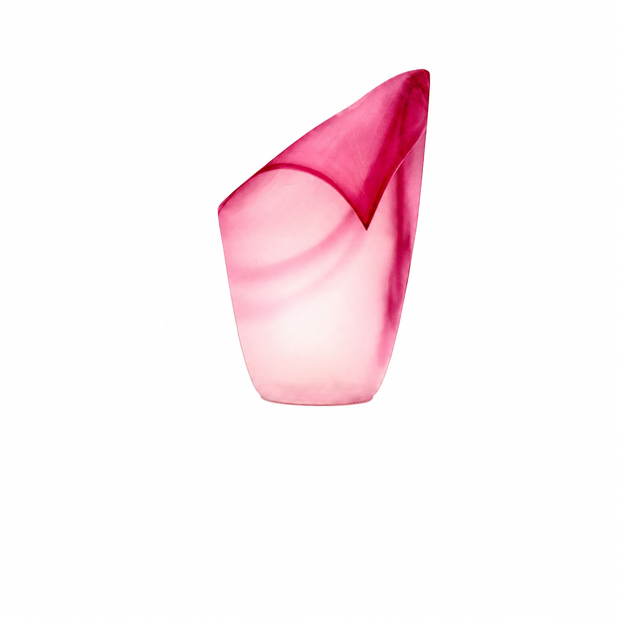 Italian Art Glass Sculptural Vase, Pink Alabastro Swirl Form