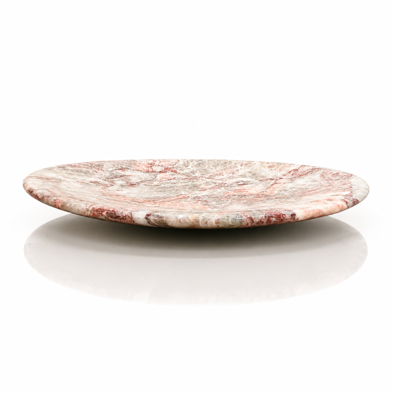 Italian Breccia Marble Charger Plate, Sculptural Organic Form