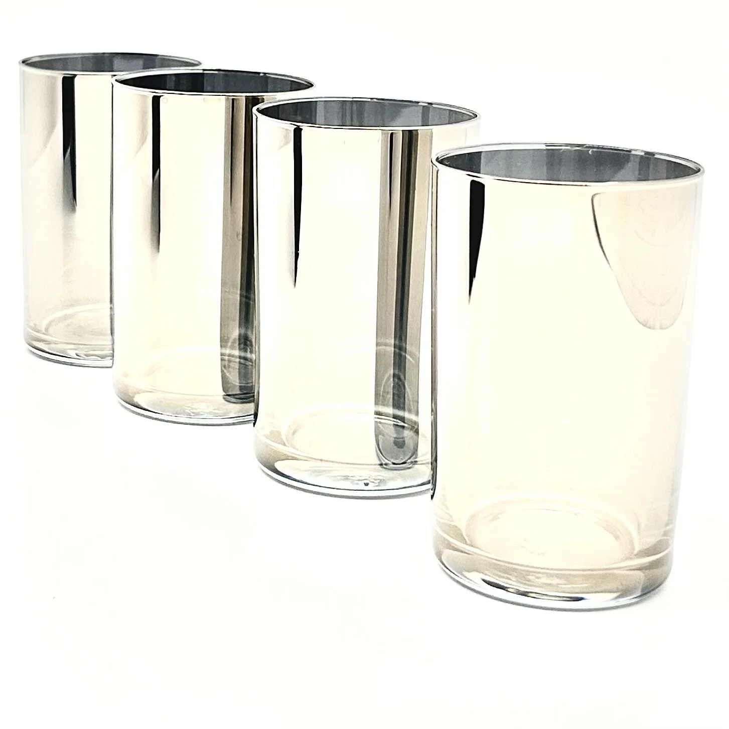 American Silvered Ombré Glass Tumblers, Minimalist Ethereal Form