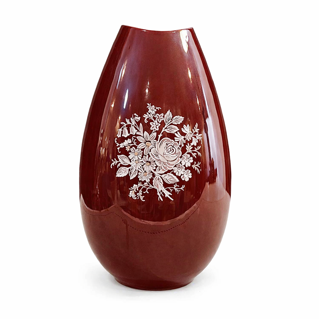 Rare Signed Sharon Hand-Painted Art Vase, Mid-Century Studio
