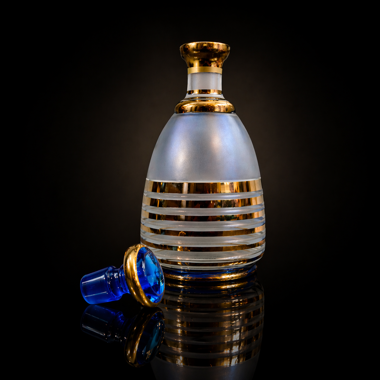 Museum-Quality Opaline & Gilt Art Glass Decanter