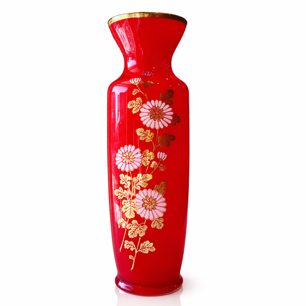 Ruby Enameled | Gilt Vase in the Moser/Bohemian Manner, MC