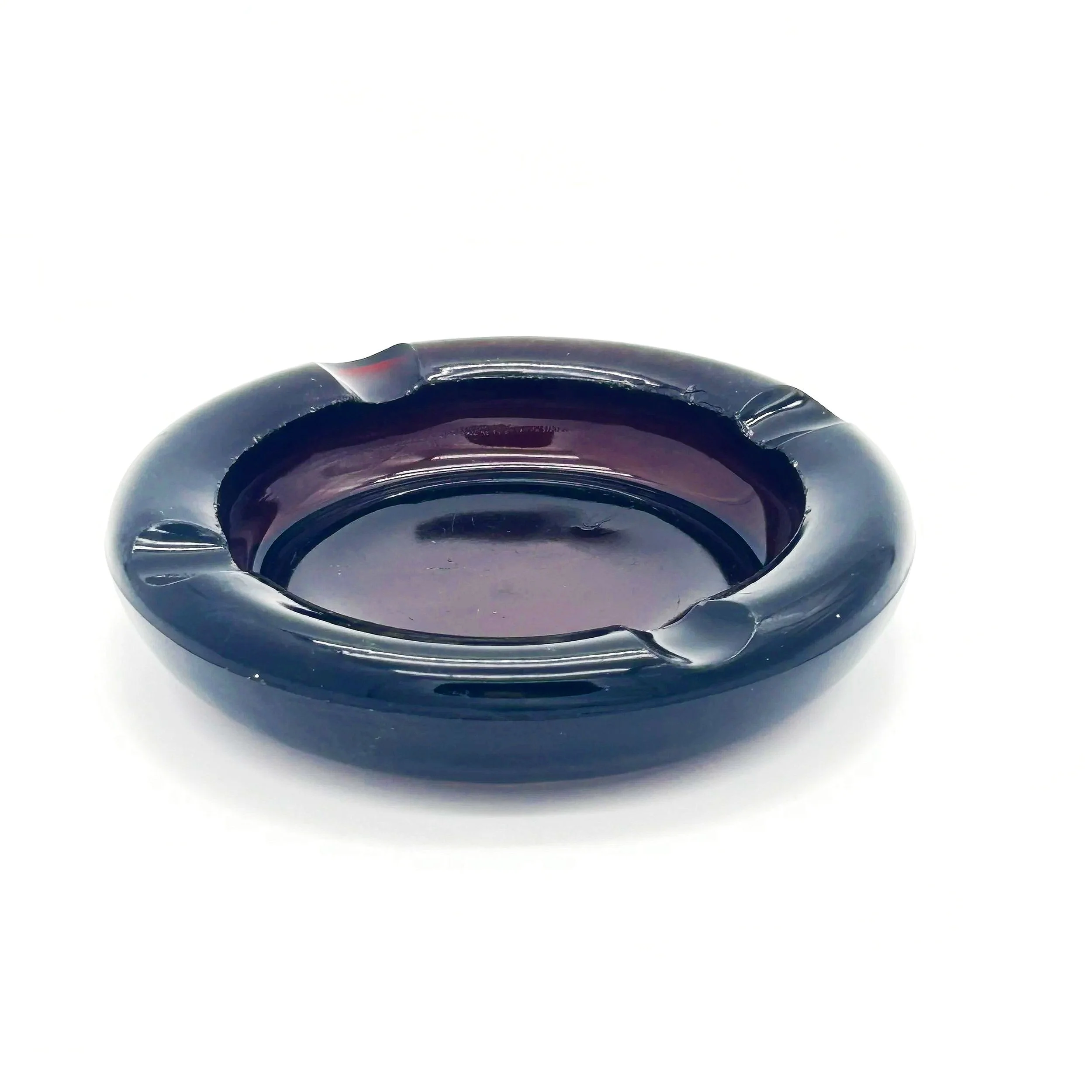 Bohemian Amber Art Glass Bowl, Mid-Century Sculptural Organic Form