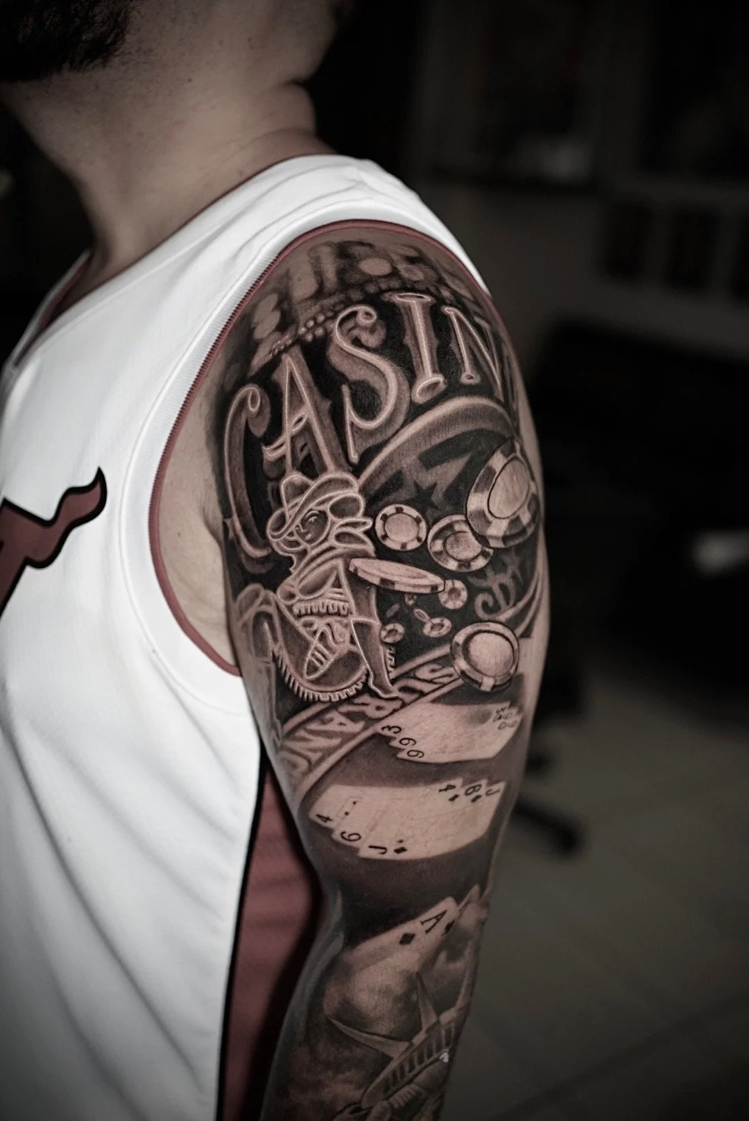 Black and grey custom tattoo at Black Nova Tattoo Collective in Miami