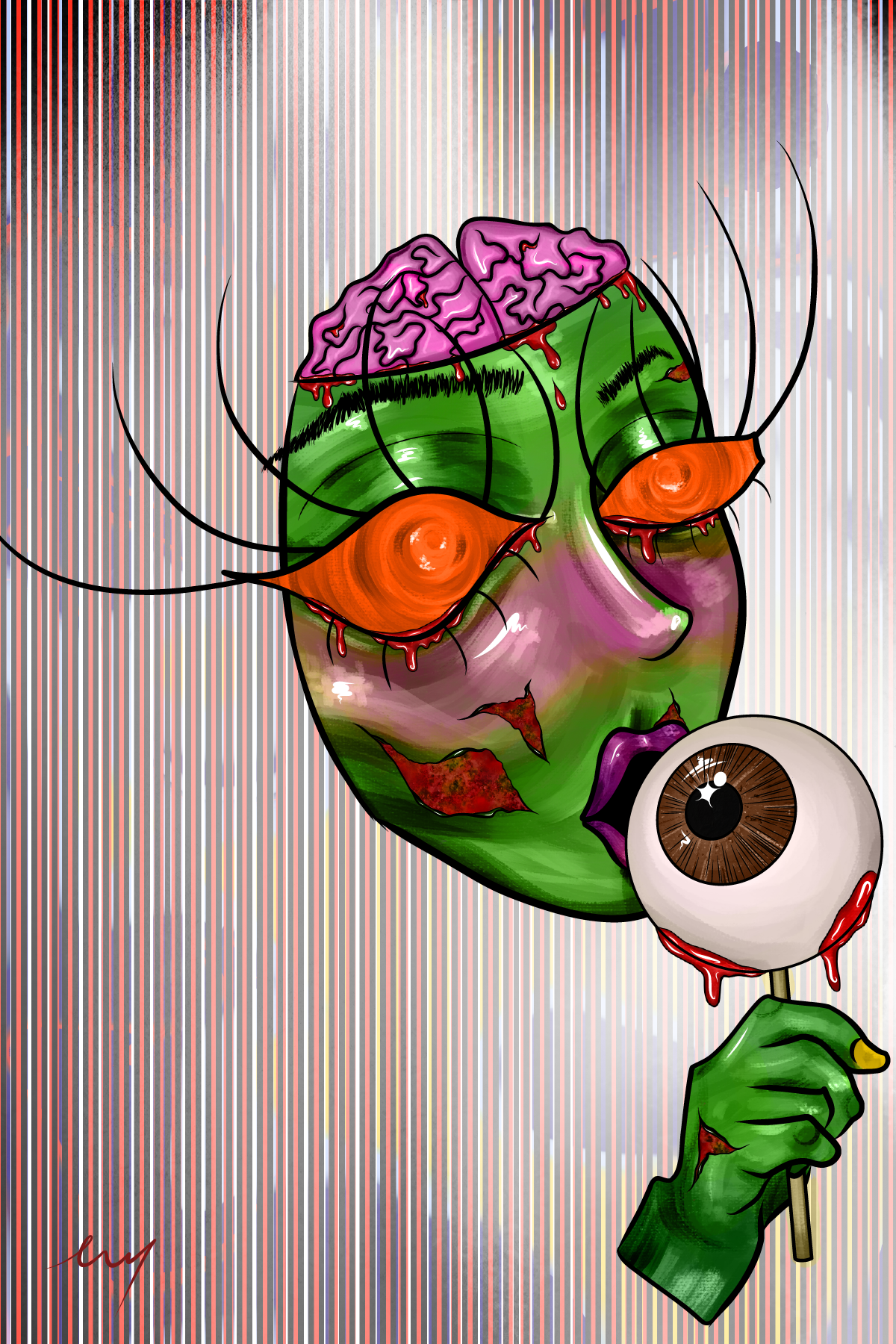 Zombie Girl Digital Painting