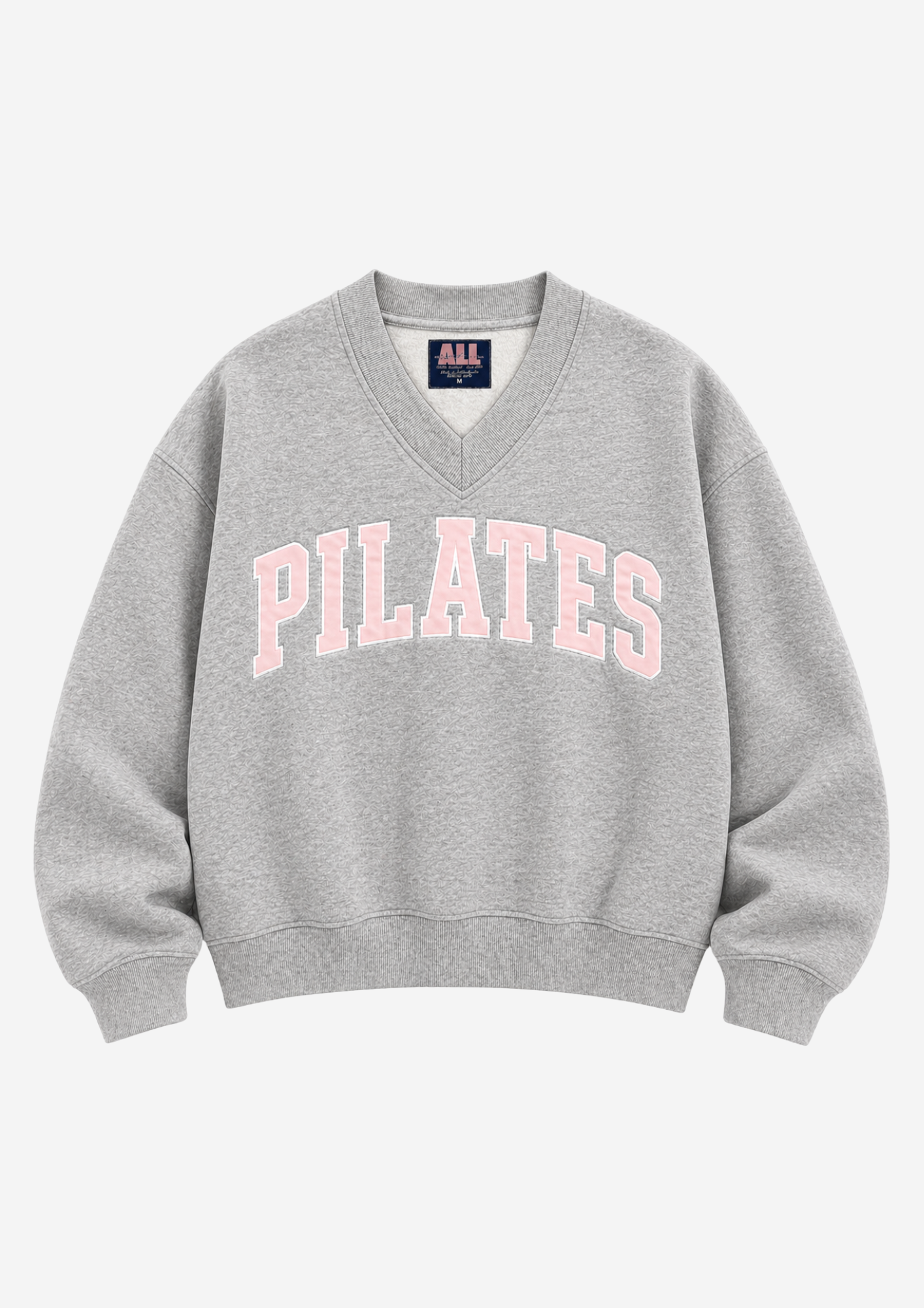 Pilates V-Neck Sweatshirt-Grey
