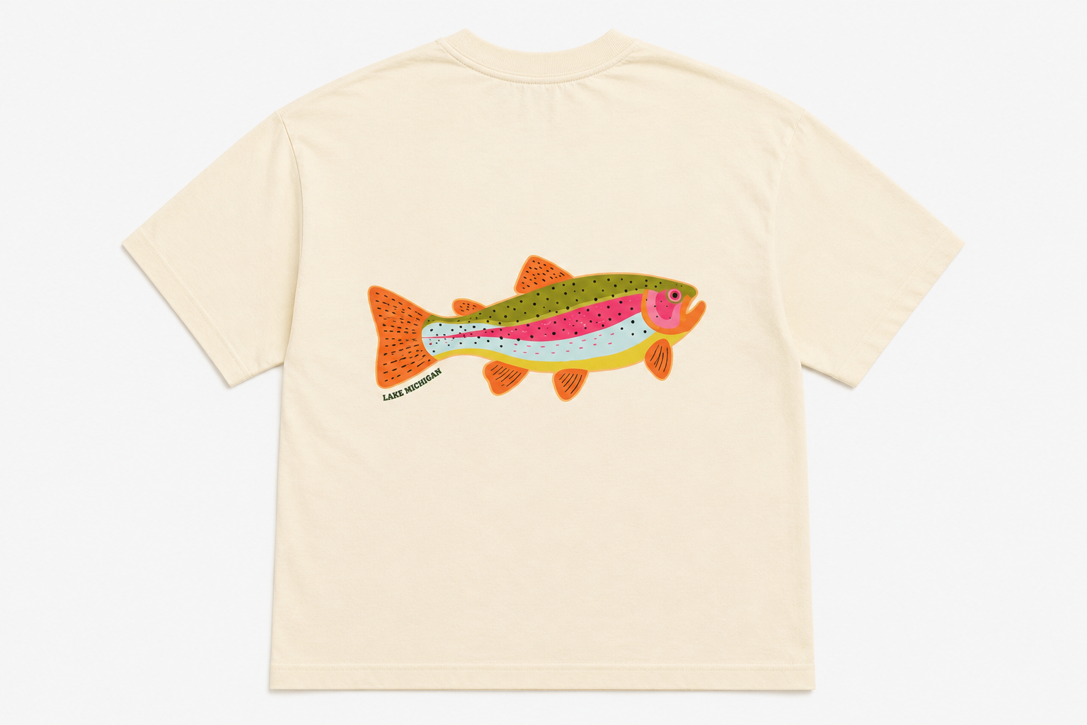Meet Me at the Lake Trout Oversized Tee