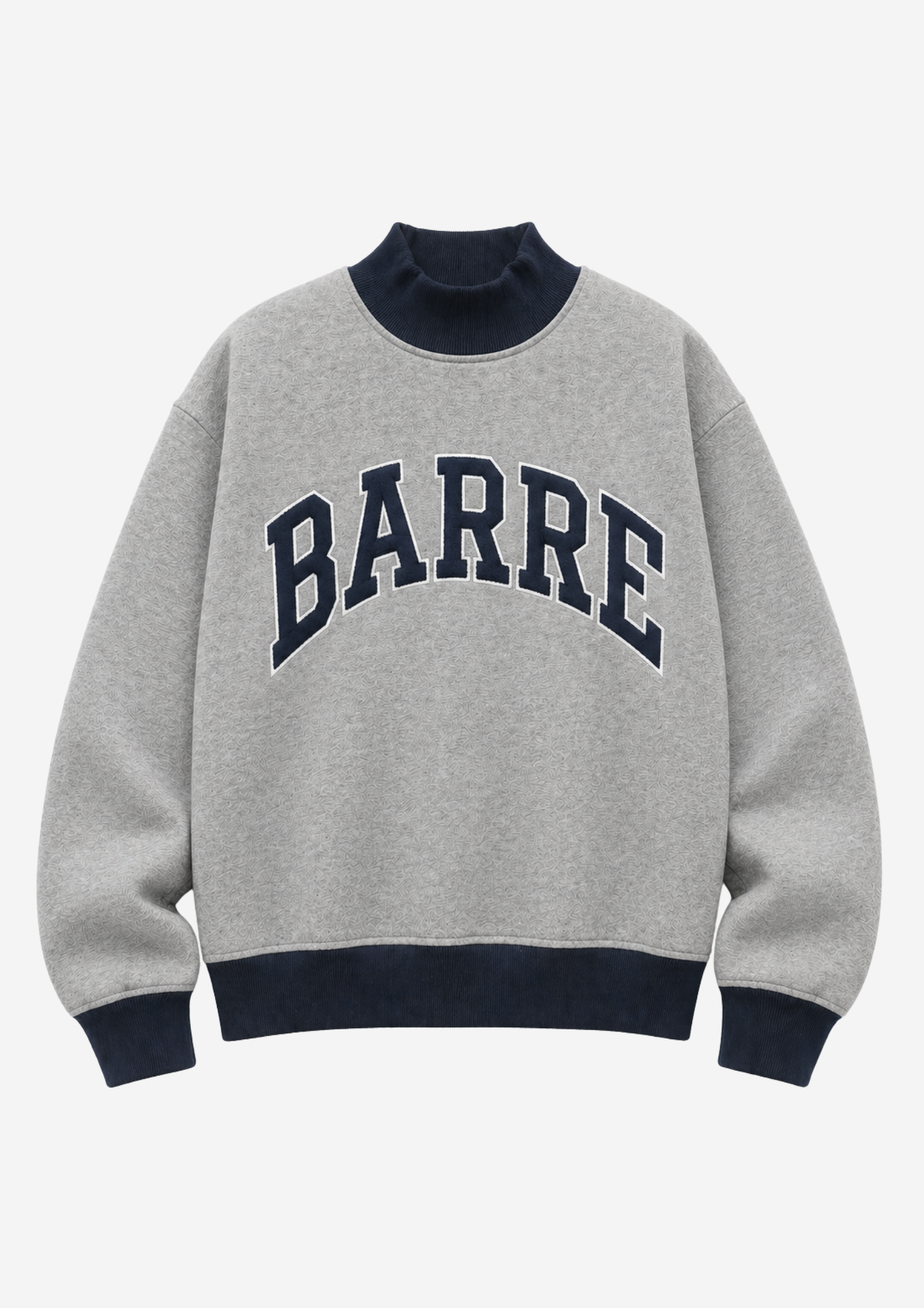 The Barre Mockneck – Grey & Navy