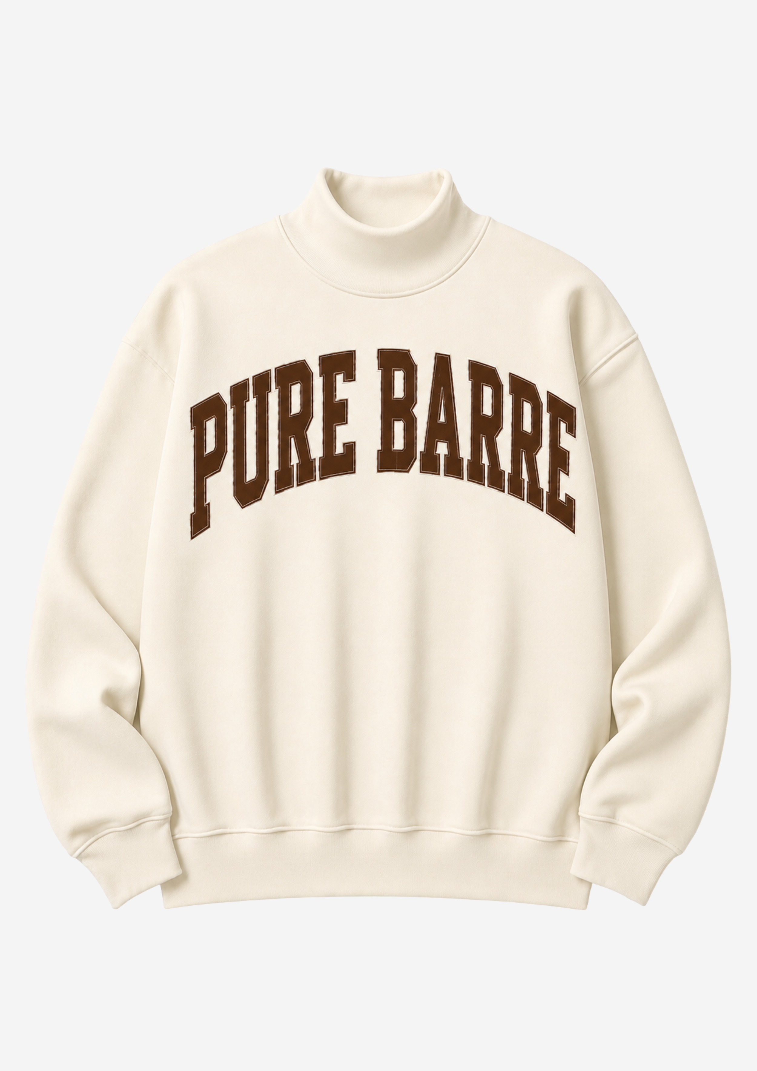 The Pure Barre Mockneck – Cream & Brown