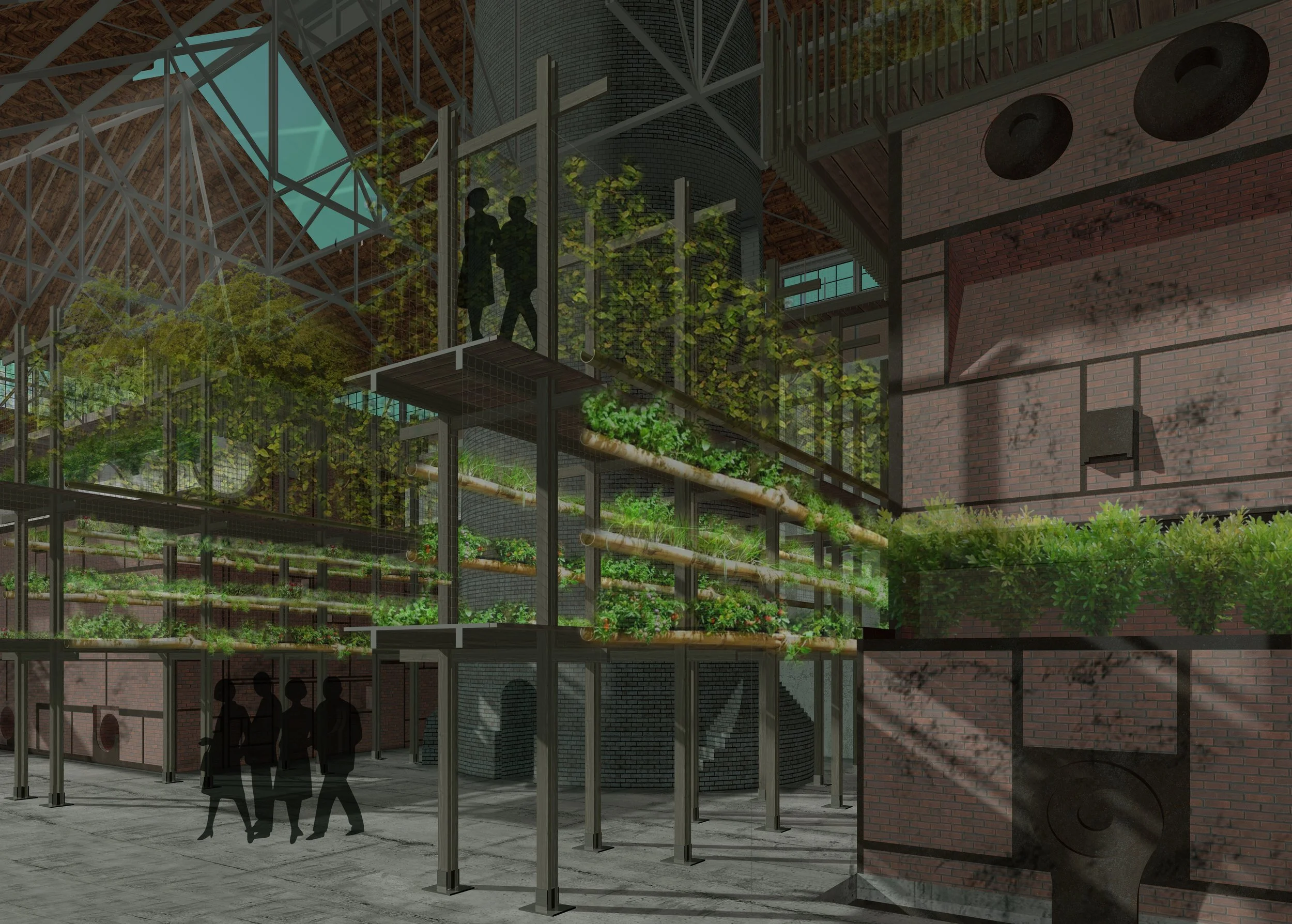 Průřez konstrukcí v interiéru