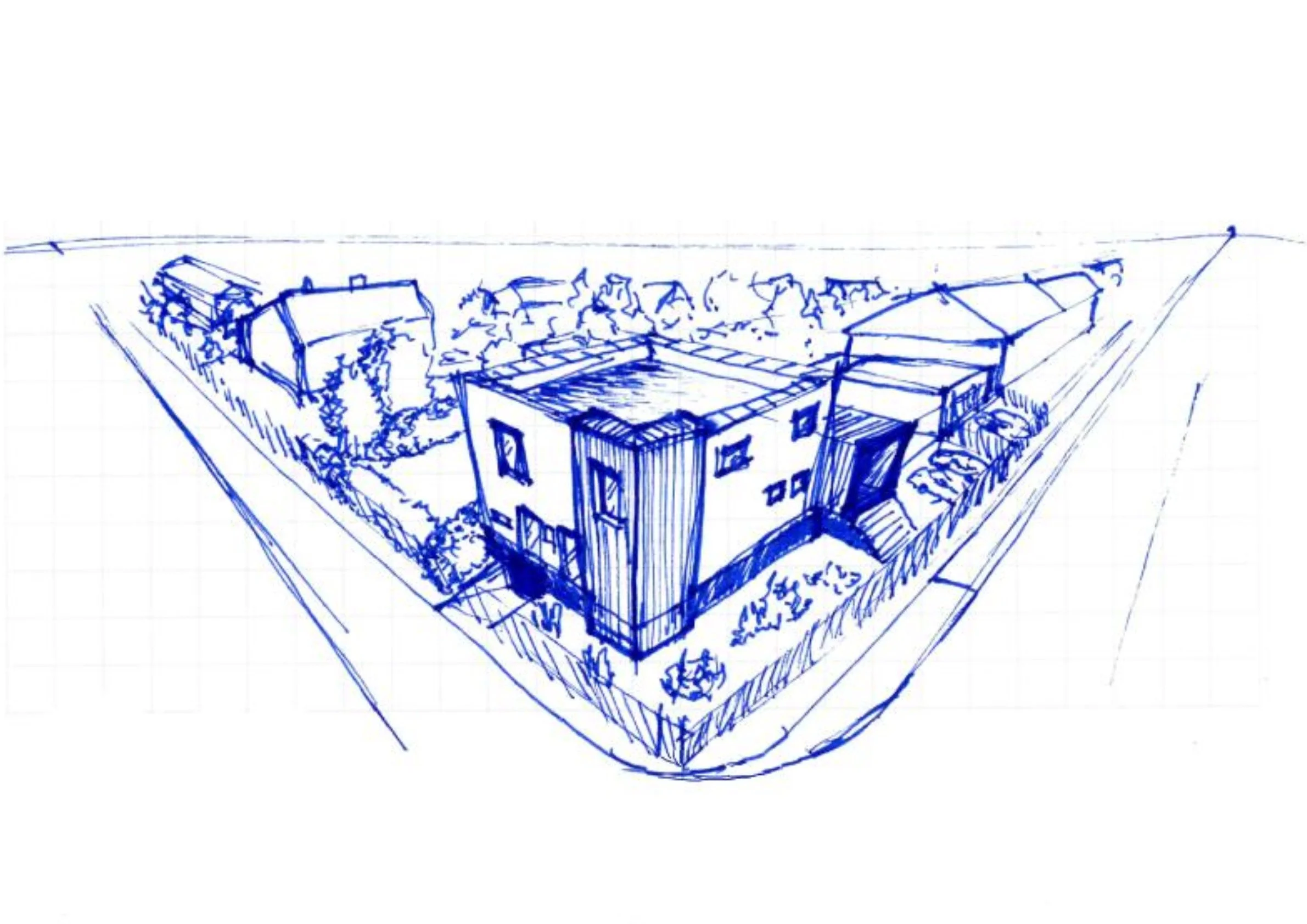 Koncepční skica - vývoj - formování nároží