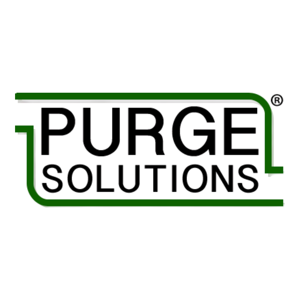 A NeoPixel Sign displaying the word 'PURGE' in black letters on a dark background, enclosed in a green rectangular frame.