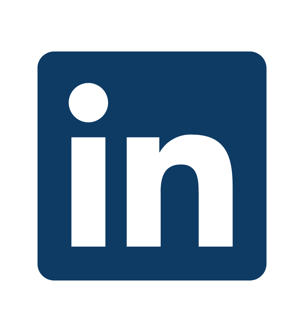 LinkedIn logo with blue background and rounded square shape