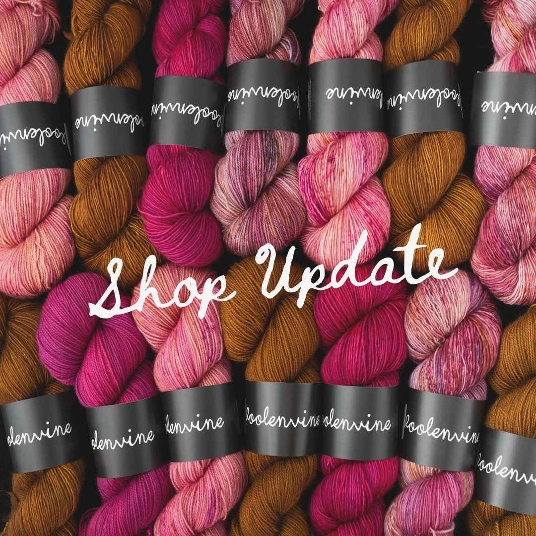 SHOP UPDATE: Saturday, February 7 @ 10am ET | VoolenvineYarns.com

I&rsquo;m back this week with one more round of Valentine&rsquo;s Day&ndash;inspired colorways &mdash; mostly because I&rsquo;ve been loving these pops of pink so much. This winter ha