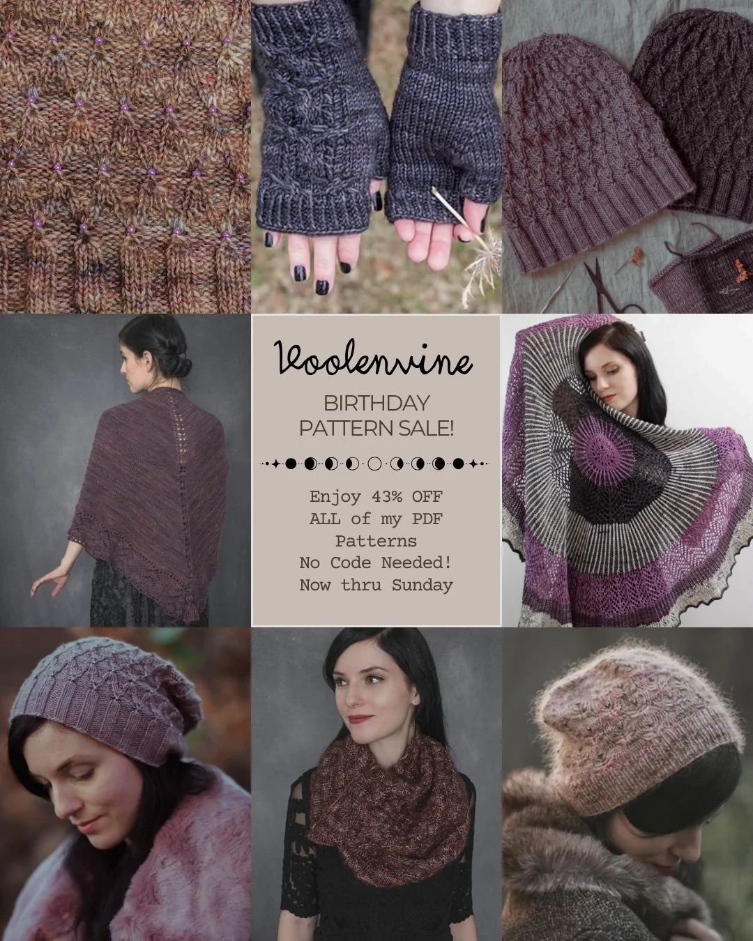 🎂 Today's my birthday! Enjoy 43% OFF All of my PDF patterns on Ravelry and VoolenvineYarns.com &mdash; now, thru Sunday. No code needed. 😘 (links in bio)

#VoolenvineYarns #Voolenvine