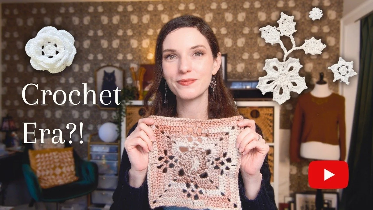 I think I&rsquo;ve officially entered my crochet era!

This week&rsquo;s YouTube video is a full WIP catch-up from Irish lace experiments, my long-languishing Victorian Lattice Square blanket (now back in action), and a new doily that may or may not 