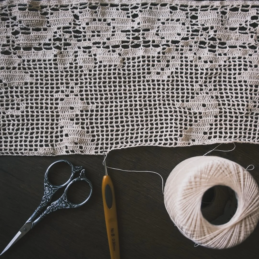 The Peacocks are emerging! 🦚🦚👀 #FiletCrochet