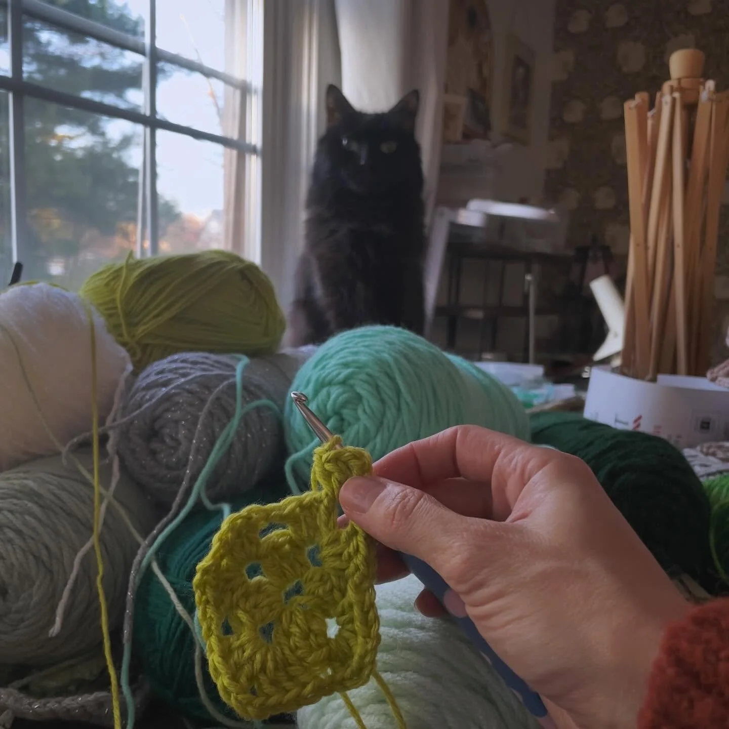 The yarn taketh over. 🖤