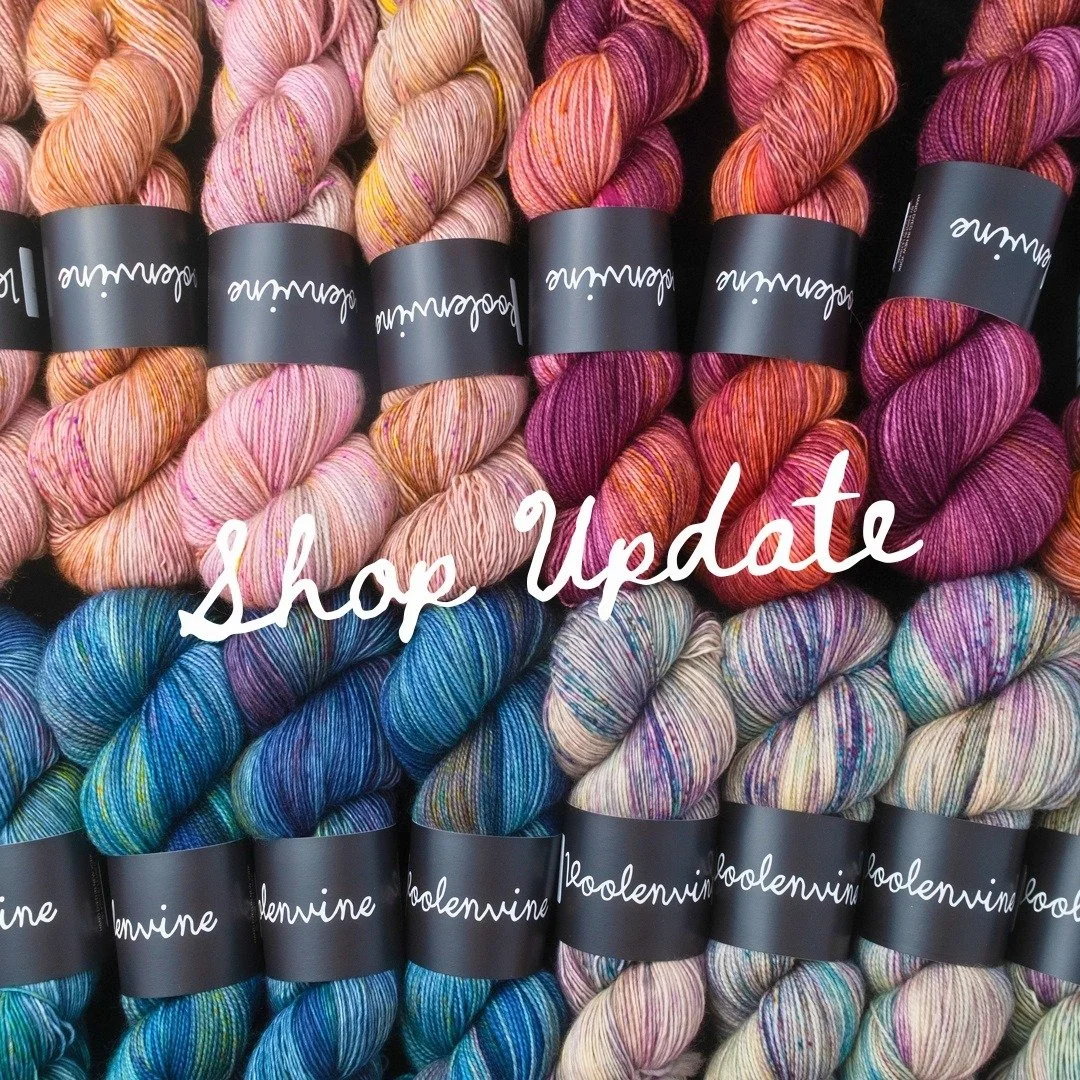 SHOP UPDATE: Saturday, April 25 @ 10am ET | VoolenvineYarns.com

A tiny but mighty update this week&hellip;

A couple of classic colorways &mdash; Stellar Banshee and Enjoy the Silence &mdash; have made a comeback!

I also gave myself some room to pl