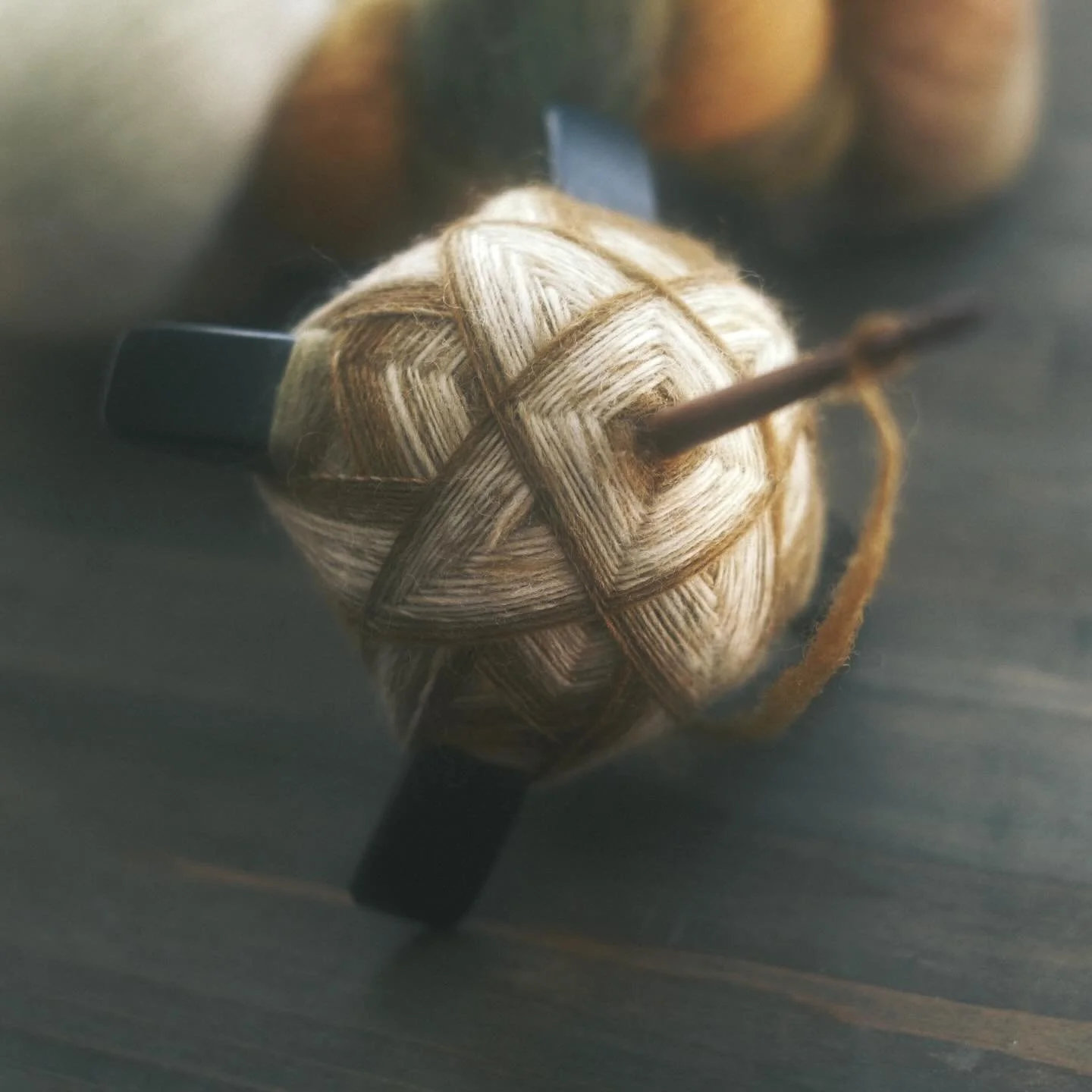 One thing always leads to another&hellip; 😂 Picking this back up after about a year, and I forgot how much I love spinning on Turkish spindles&mdash;especially winding on the singles in that slow, mesmerizing way.

It&rsquo;s completely unnecessary 