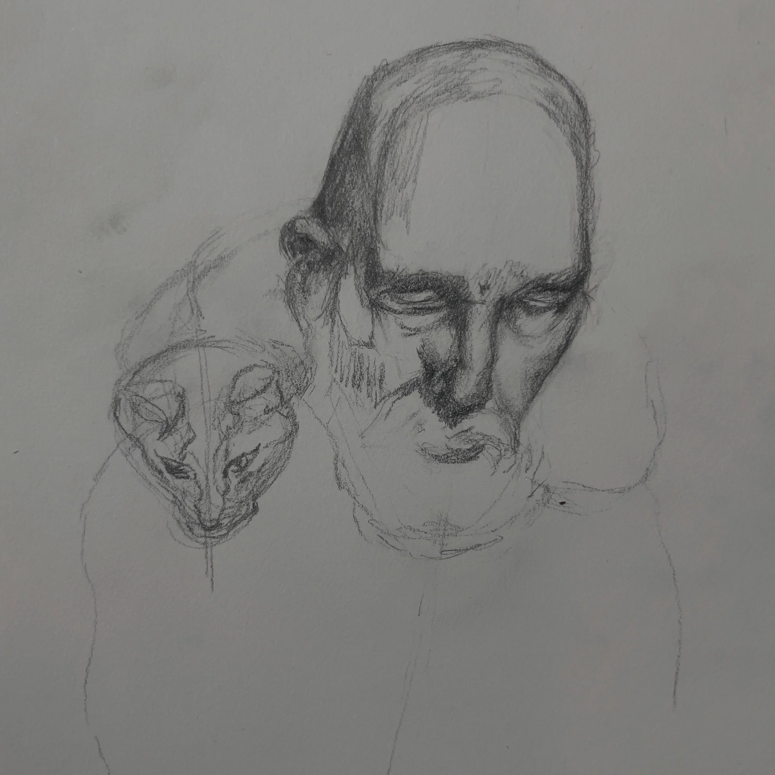 This is HARD. 🥲 Practicing sketching portraits freehand &mdash; no training wheels. Just trying to focus on shapes, values, and observation&hellip; even flipping the reference photo upside down for a fresh perspective. Weirdly, it actually REALLY he
