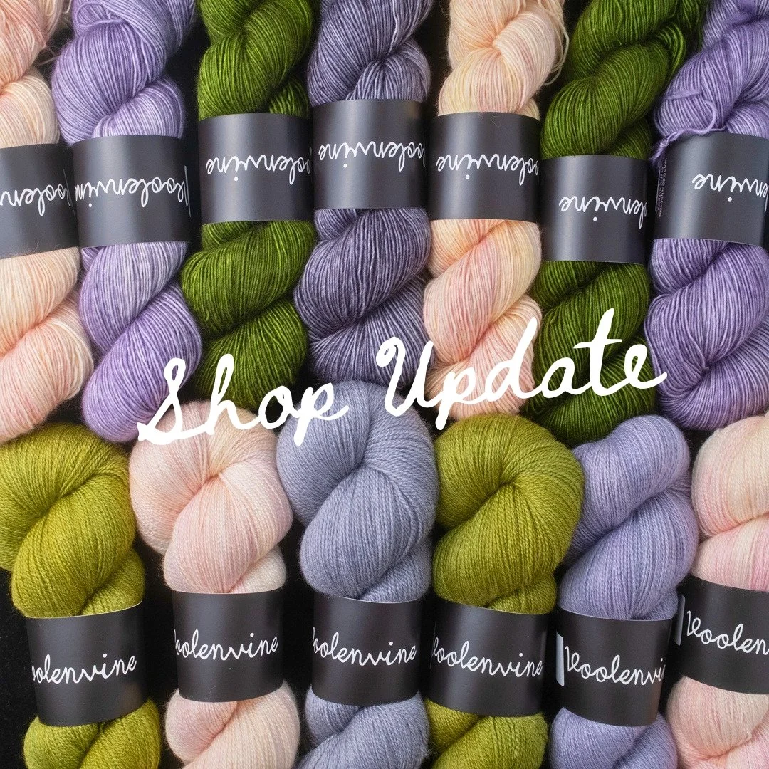 SHOP UPDATE: Saturday, June 6 @ 10am ET | VoolenvineYarns.com

This week's update is your last chance to snag Cobweb Lace before I take a little break from dyeing this base. 

Cobweb Lace is a 2-ply laceweight blend of 80% Non-Superwash Merino and 20