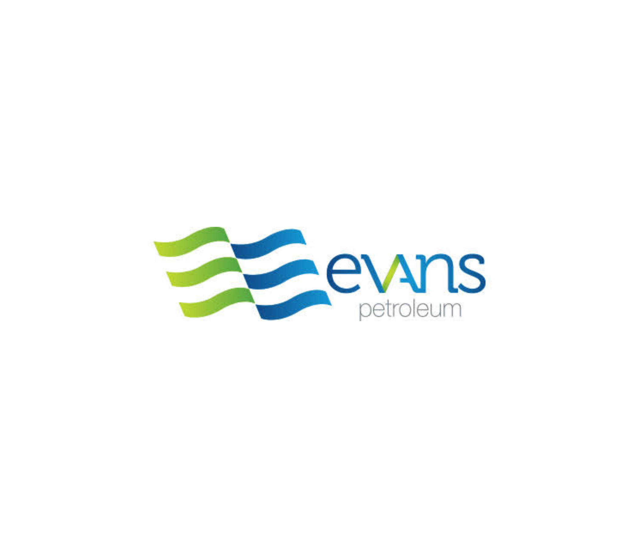 Evans Petroleum logo with green and blue wavy lines