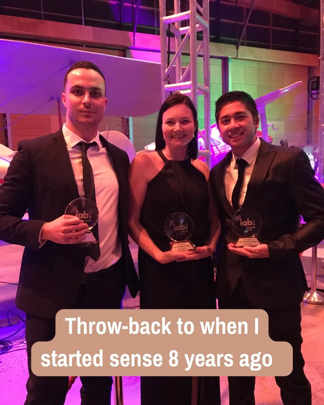 It feels like a lifetime ago since this moment when our sense team won big at our first industry awards&hellip; but also feels like yesterday! 😊 Feeling proud to celebrate 8 years of making digital make sense this week 🥂🍾 here&rsquo;s to the next 