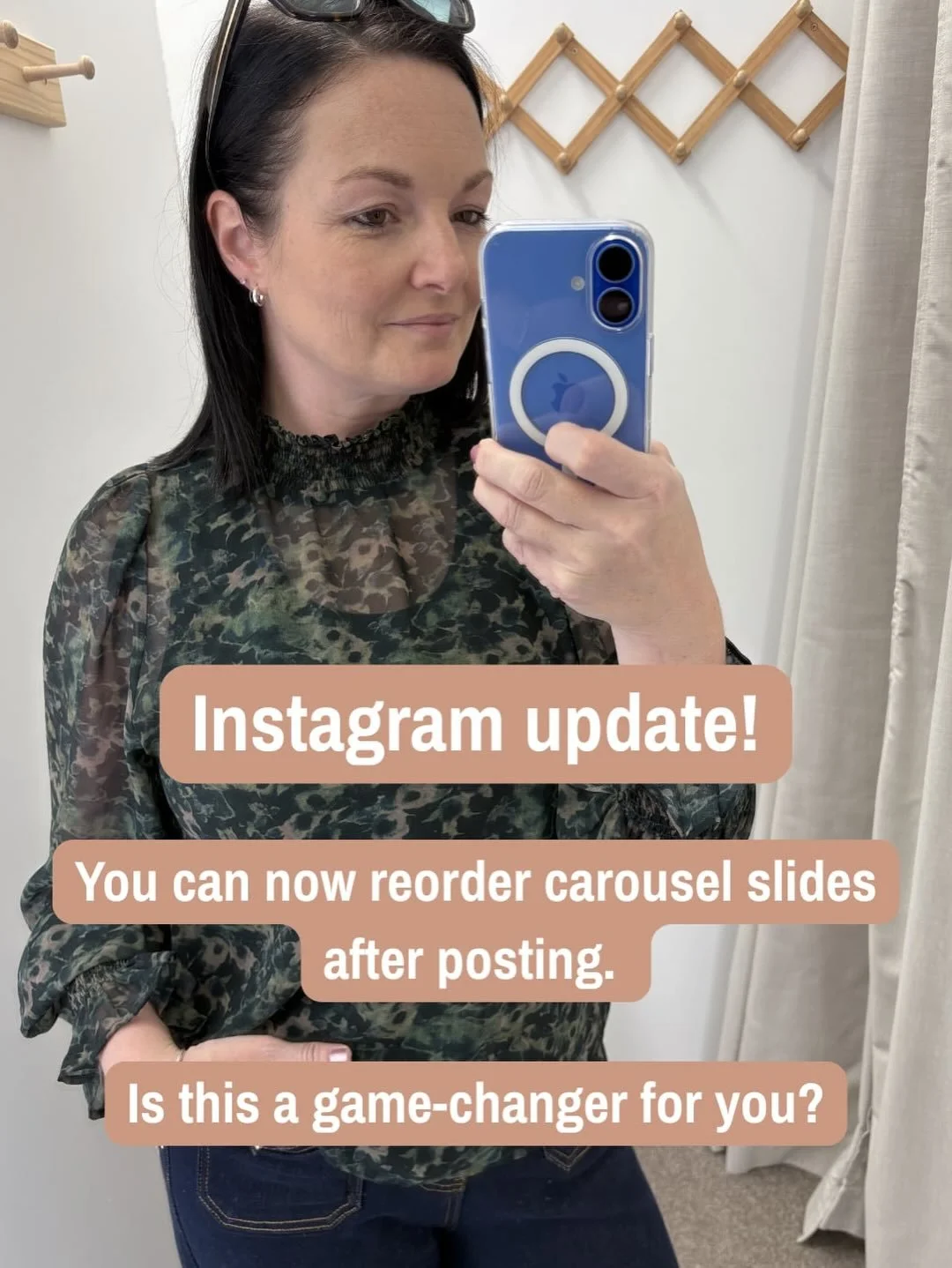 Just follow these instructions&hellip; 

1. Tap the 3 dots on your carousel. 
2. Hold down and drag to re-order the photos or videos 
3. Done! 

Note: you can&rsquo;t add new media post-publish, just reorder what you had originally posted. 

Comment 