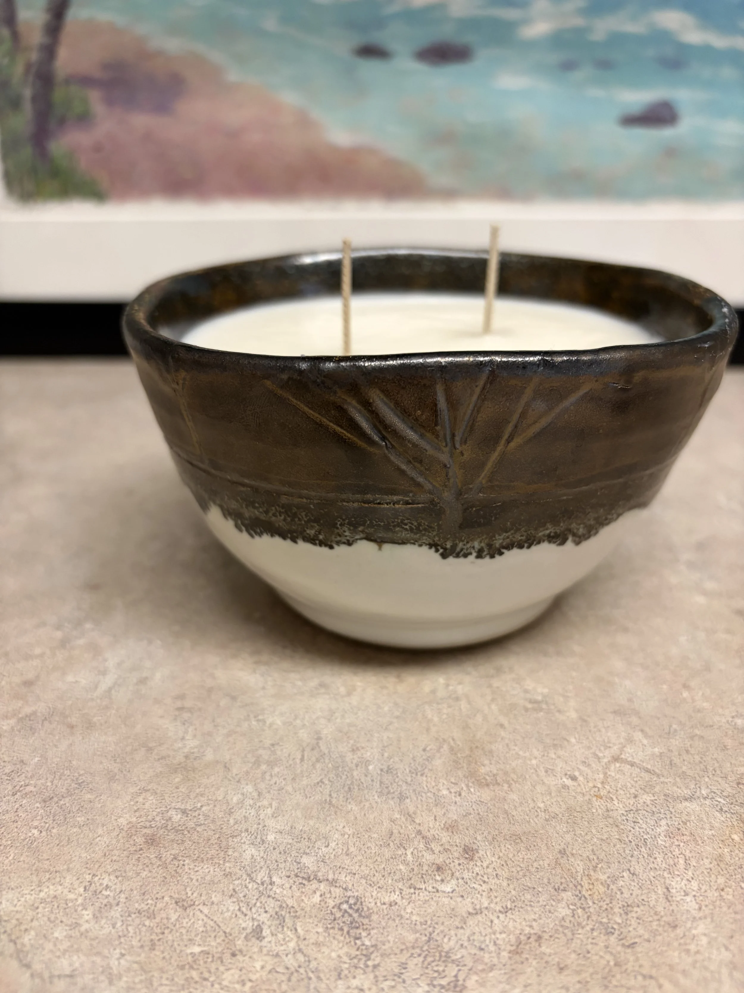 Copper and Metallic Glitter Bowl Candle