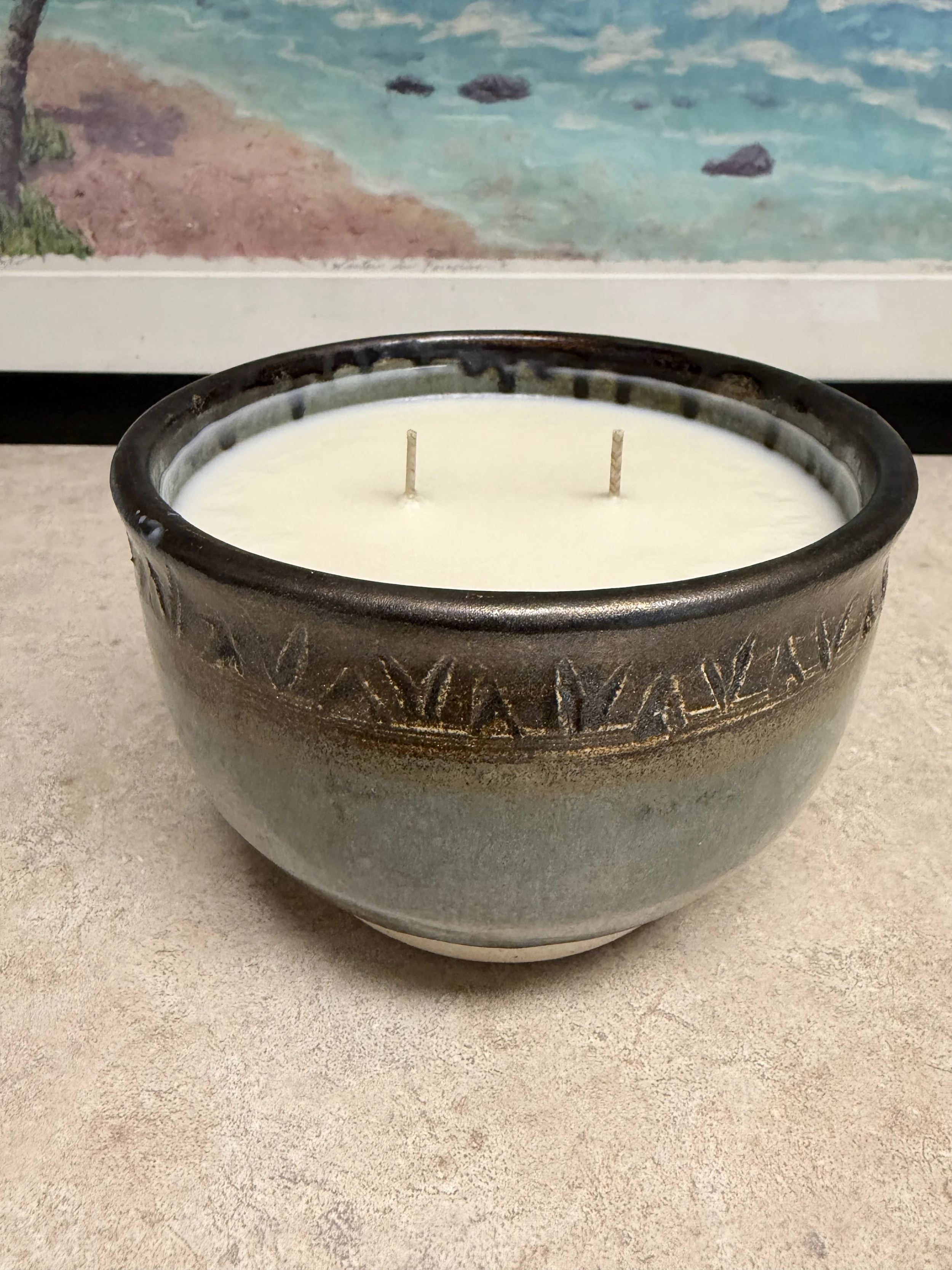 Tulip & fog and fern candle bowl