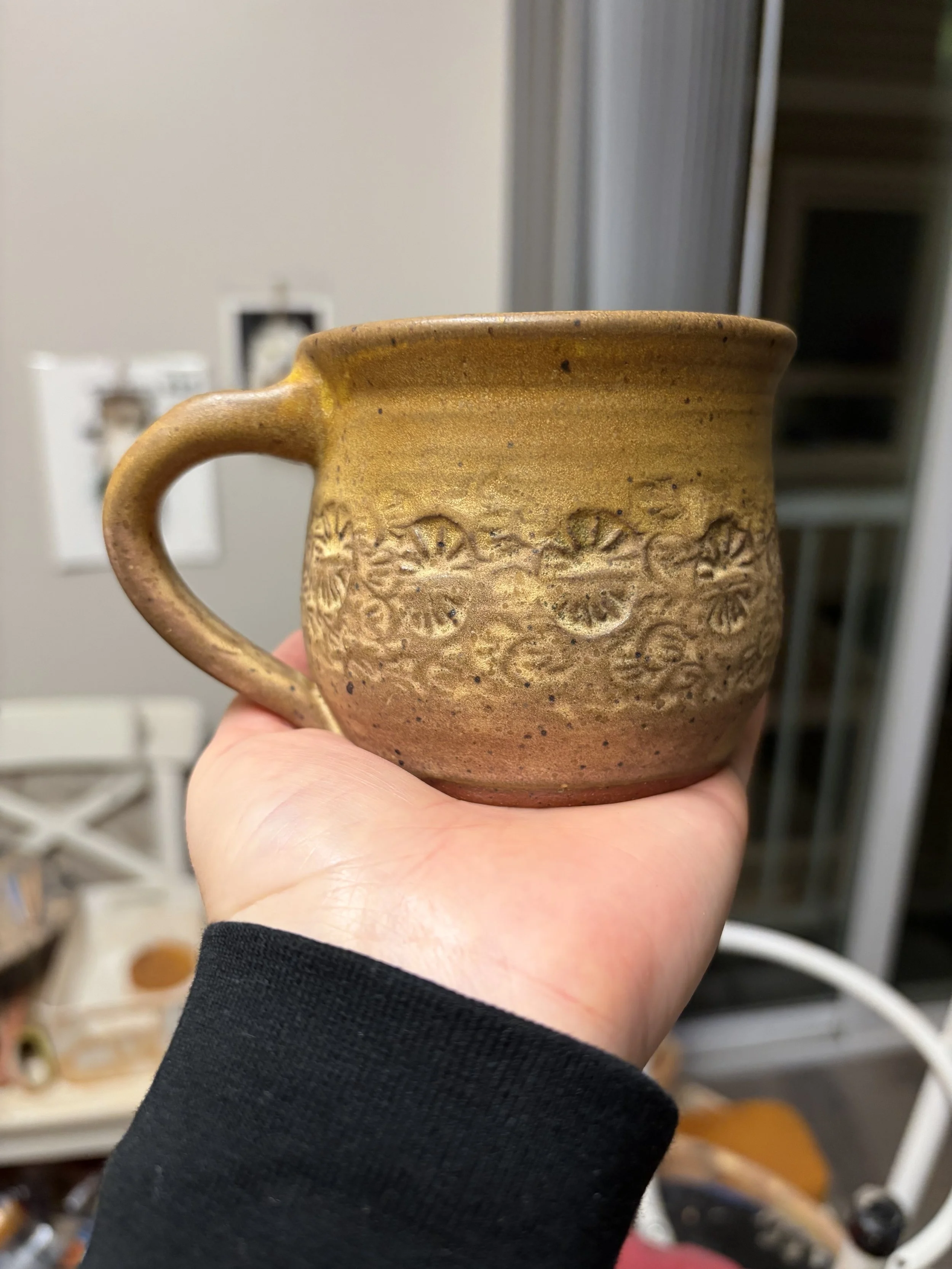 Stamped Mugs Yellow (set of 2)