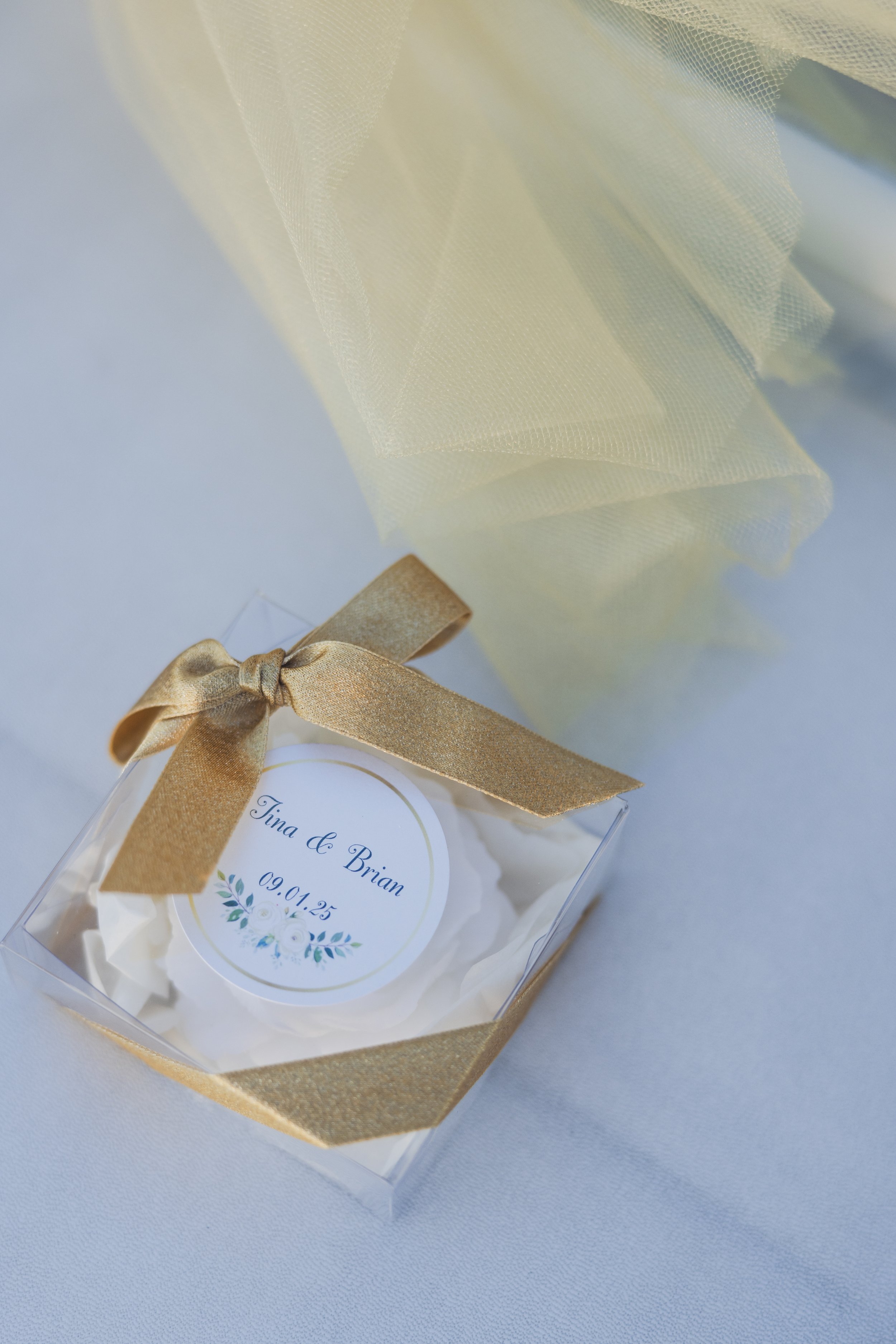 Elegant personalized wedding favor designed by Marie Events for a luxury wedding celebration in Las Vegas.