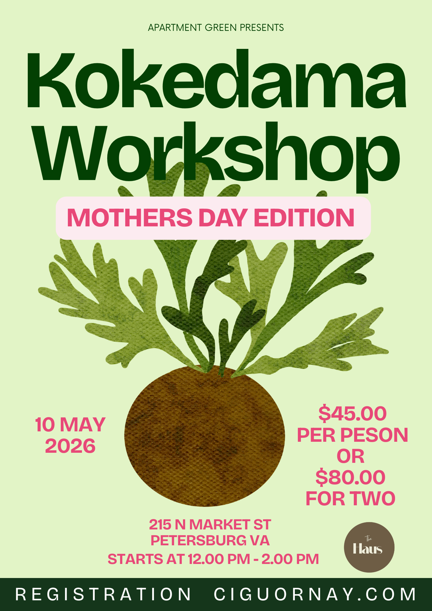 Kokedama Mother's Day Workshop